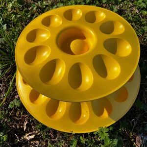 Tupperware Yellow Egg Holder Tray - Double Stack Vintage